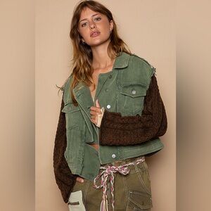Green and Brown Women's Jacket